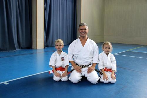 Viktor a Klára Škařupovi na semináři s sensei Wlodzimierz Kwiecinski, prezidentem světové federace WTKF, ve Valašském Meziříčí (2012)